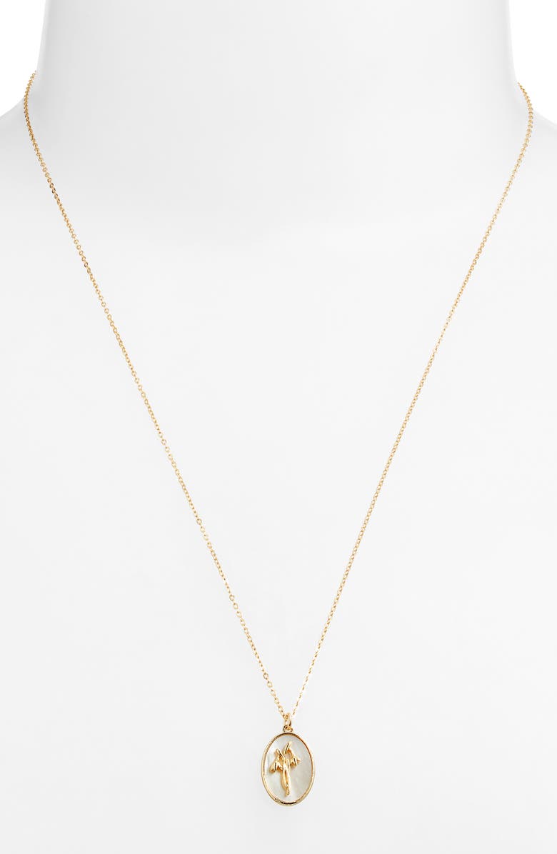 Set & Stones Katrina Birth Flower Pendant Necklace, Alternate, color, Gold / January - Snowdrop