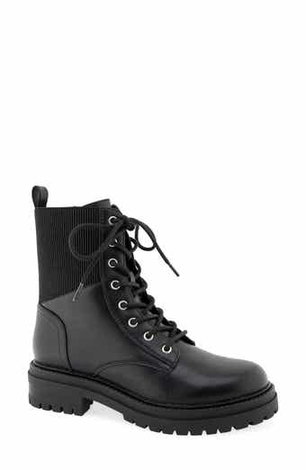 Cedar Faux Leather Combat Boot