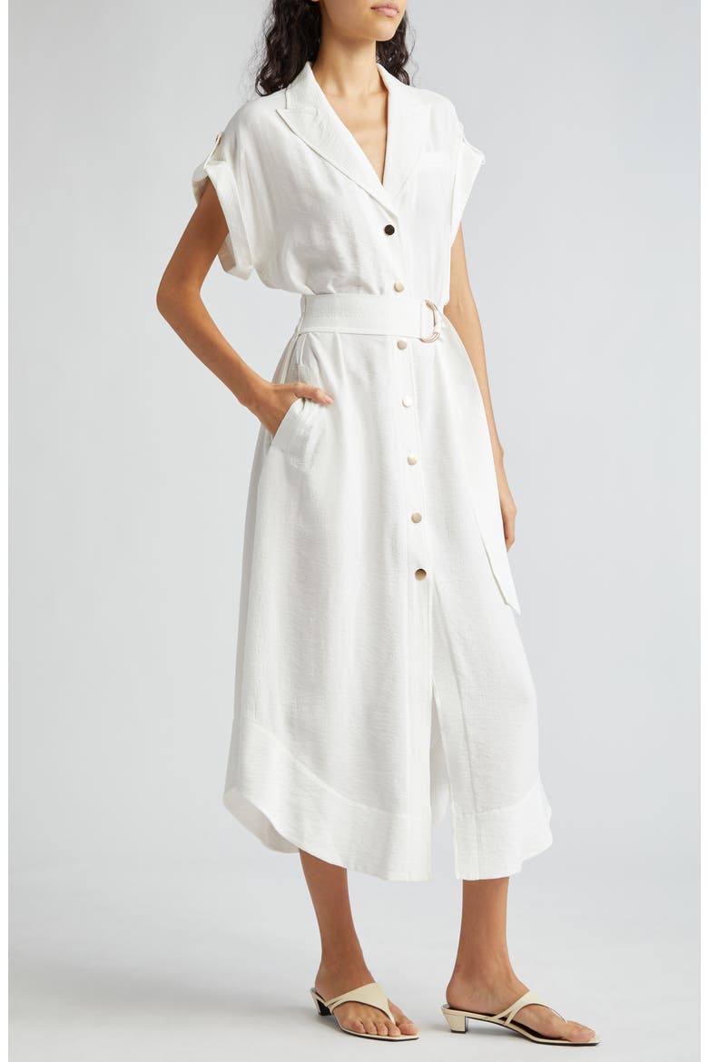 Celia Belted Midi Dress, Alternate, color, IVORY