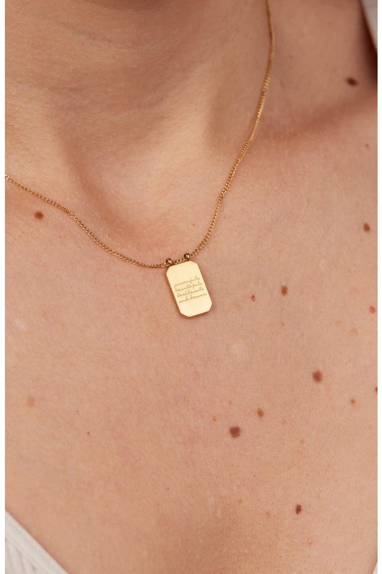 Powerful, Beautiful, Brilliant, and Brave - Necklace, Alternate, color, Yellow Gold