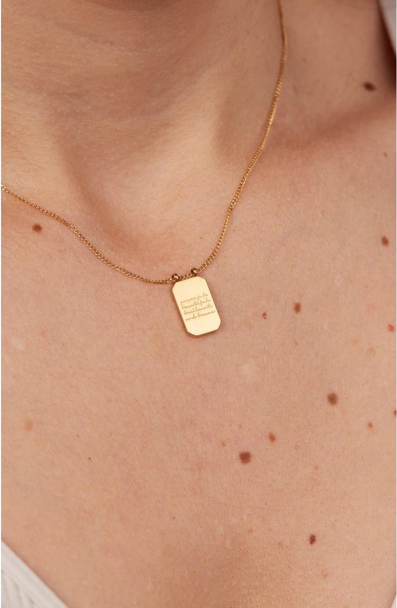 Mantra Powerful, Beautiful, Brilliant, and Brave - Necklace, Alternate, color, Yellow Gold