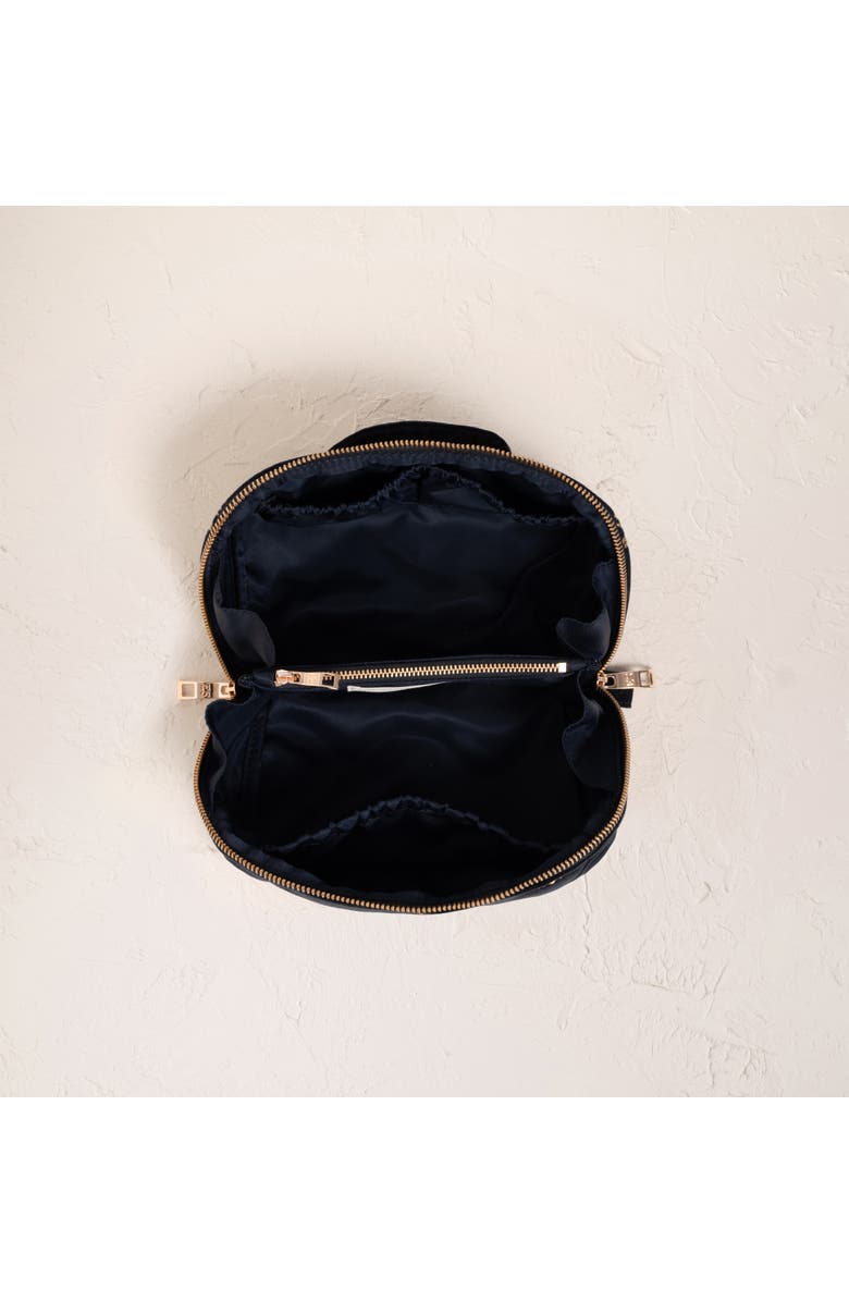 Elizabeth Scarlett Honey Bee Velvet Open Flat Makeup Bag, Alternate, color,