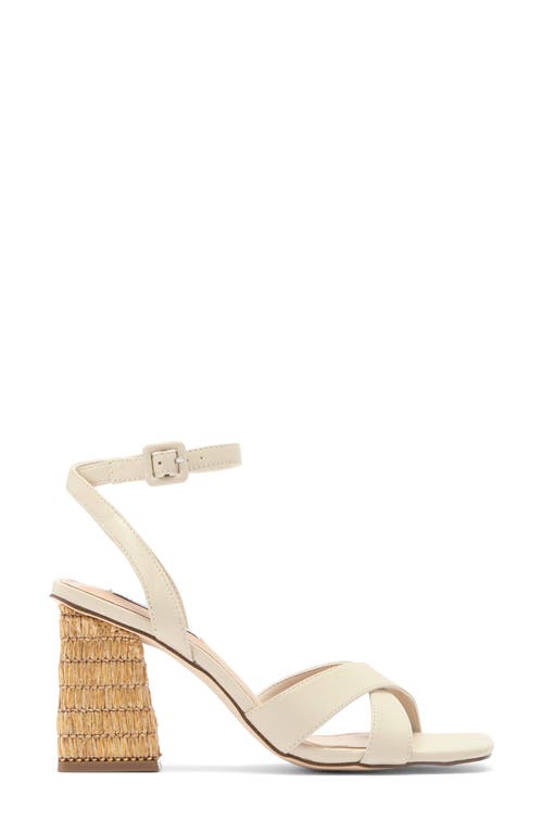 Steve Madden Renley Block Heel Ankle Strap Sandal In Bone Leather