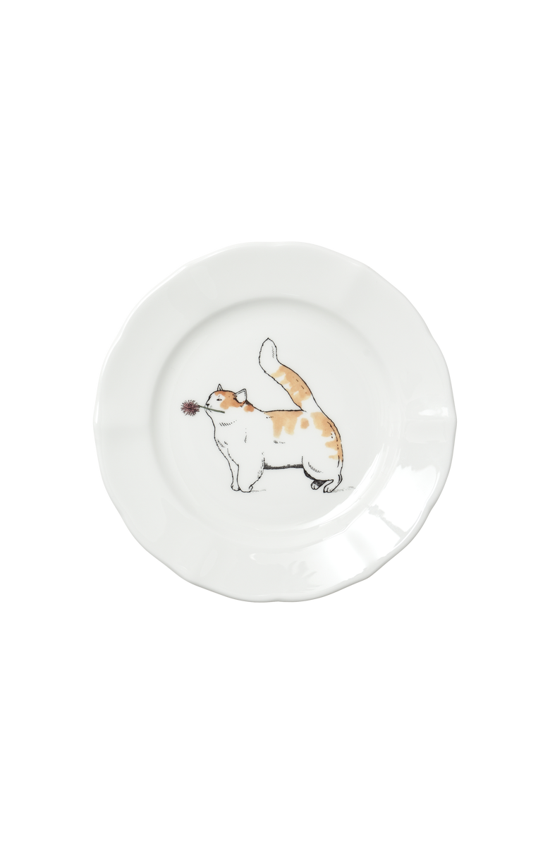 Hankook 1943 Thibaud Herem Objet Bread & Butter Plate, Main, color, Happy Cat