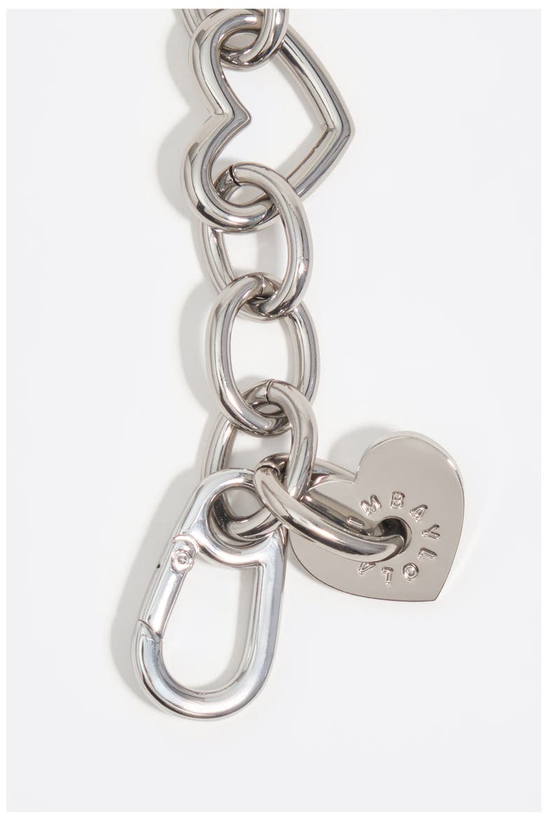 Heart Logo Metal Chain Necklace, Alternate, color, DARK SILVER