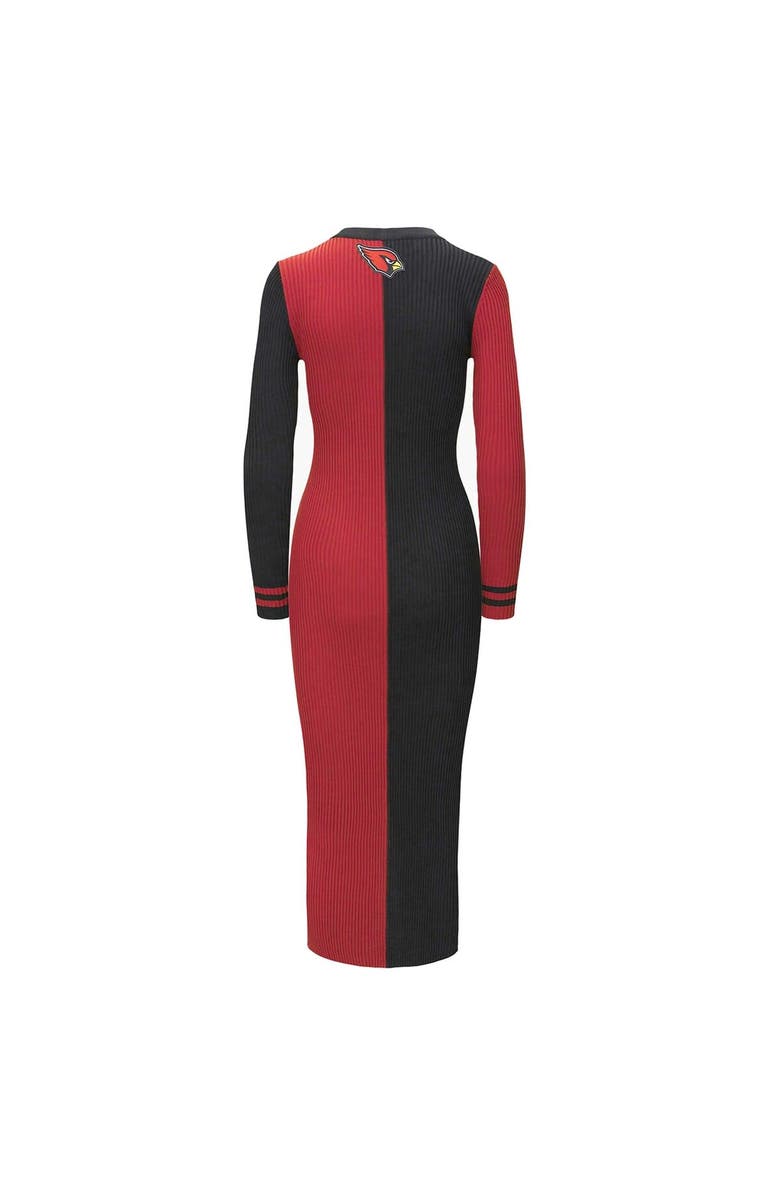 STAUD Women's STAUD Black/Cardinal Arizona Cardinals Shoko Knit Button-Up Sweater Dress, Alternate, color, Black