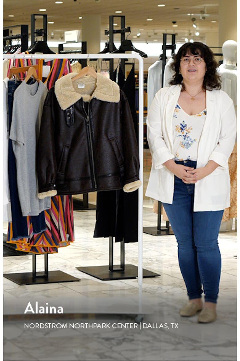 Faux Leather Longline Aviator Jacket video