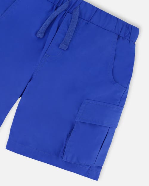 Deux Par Deux Boy's Parachute Cargo Pocket Shorts Royal Blue In Royal Blue
