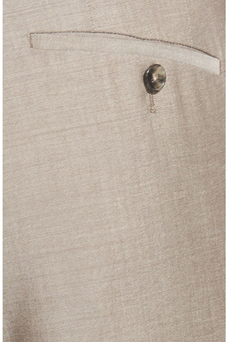 Genesis Flat Front Slim Fit Solid Wool Trousers, Alternate, color, MEDIUM BROWN