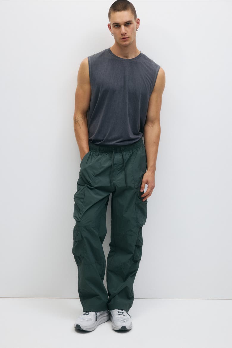 Loose Fit Water-repellent Cargo Trousers, Main, color, Green