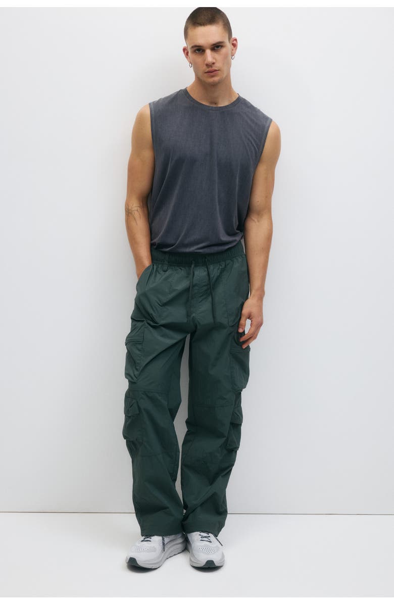 H&M Loose Fit Water-repellent Cargo Trousers, Main, color, Green