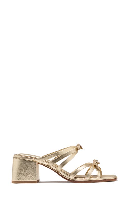 Kate Spade New York Carolina Metallic Block Heel Sandal In Pale Gold
