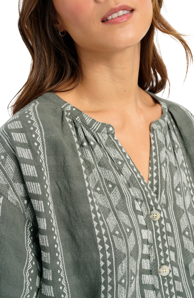 Splendid Freesia Jacquard Long Sleeve Linen Blend Minidress, Alternate, color, 