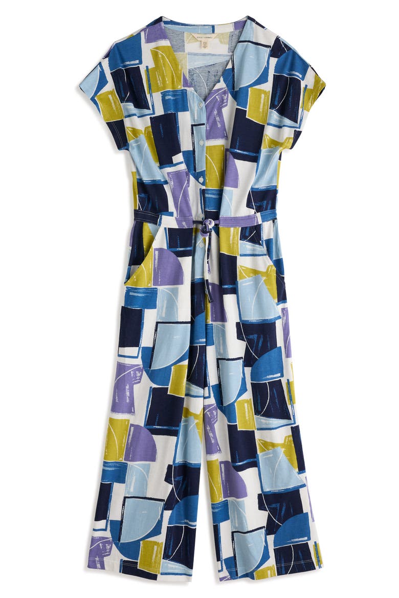 Rose Trellis Wide Leg Jumpsuit, Alternate, color, BLOCK SHAPES BILBERRY