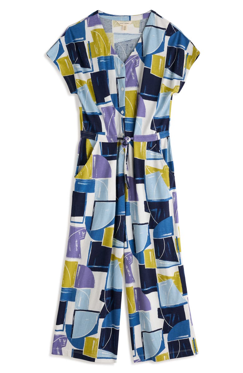 Seasalt Cornwall Rose Trellis Wide Leg Jumpsuit, Alternate, color, Block Shapes Bilberry