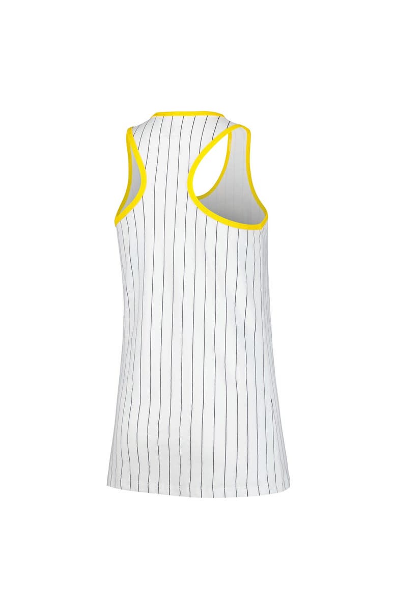 New Era Women's New Era White Milwaukee Brewers Sequin Pinstripe Racerback Tank Top, Alternate, color, 