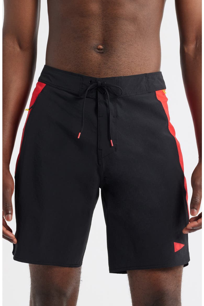 Cordura Airtex Board Shorts, Main, color, BLACK RACING RED