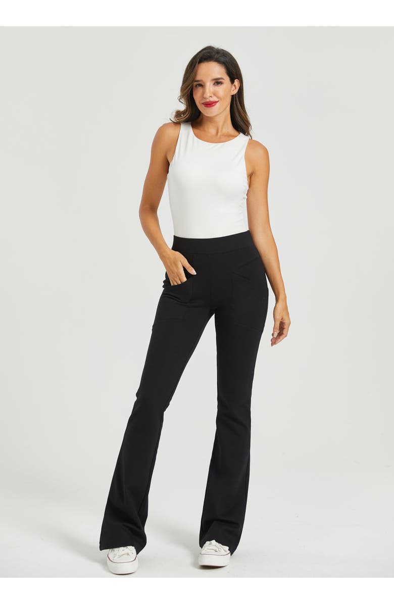 Betabrand Journey DPYP Dress Pant Yoga Pant Bootcut, Alternate, color, Black