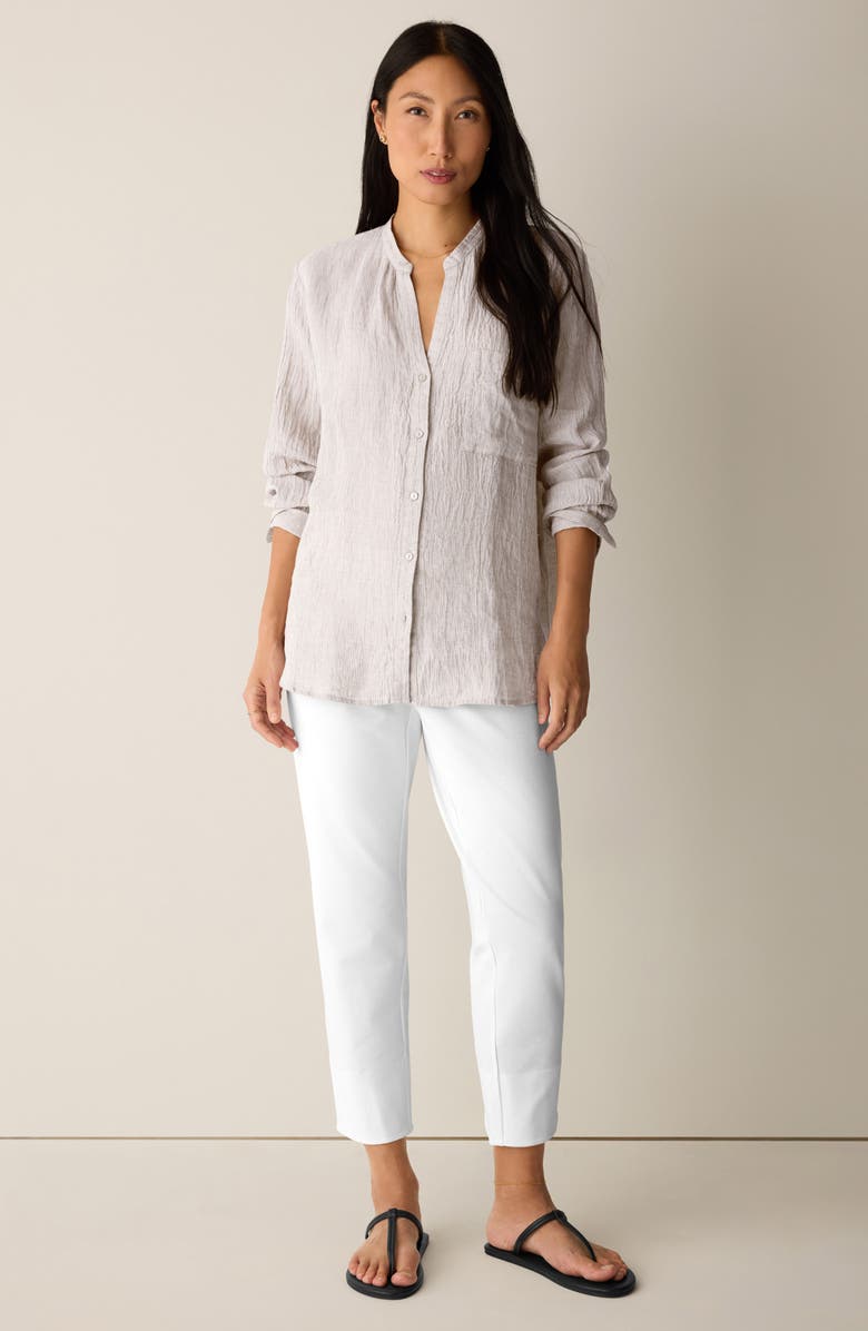 Eileen Fisher Slit Back Slim Crop Pants, Alternate, color, White