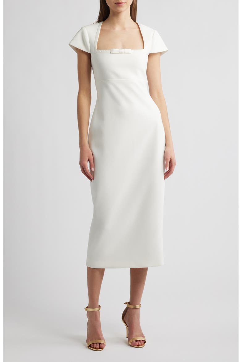 Brodie Cocktail Midi Dress, Main, color, WHITE