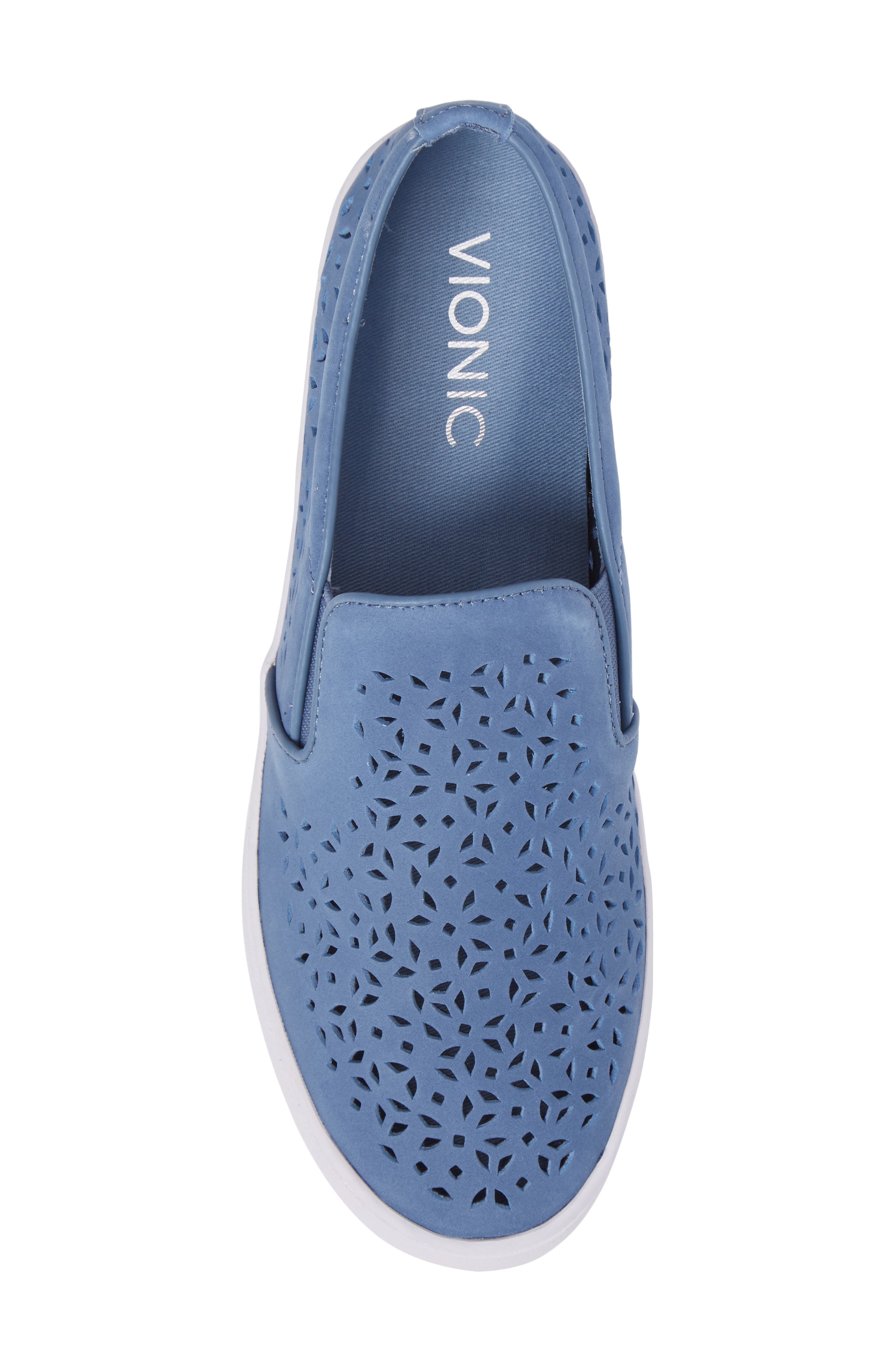 Perforated Slip-On Sneaker, Alternate, color, LIGHT BLUE NUBUCK