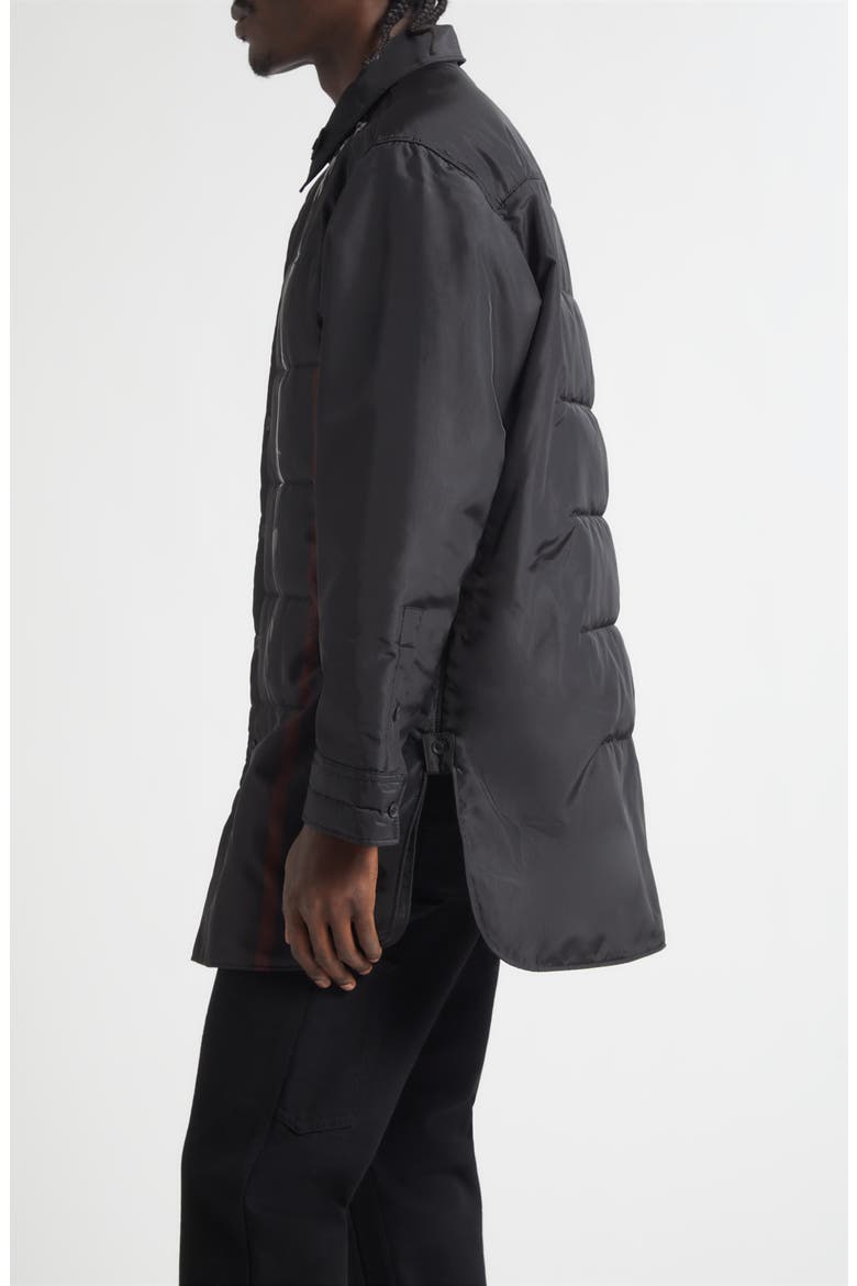Tobacco Print Double Layer Padded Jacket, Alternate, color, BLACK