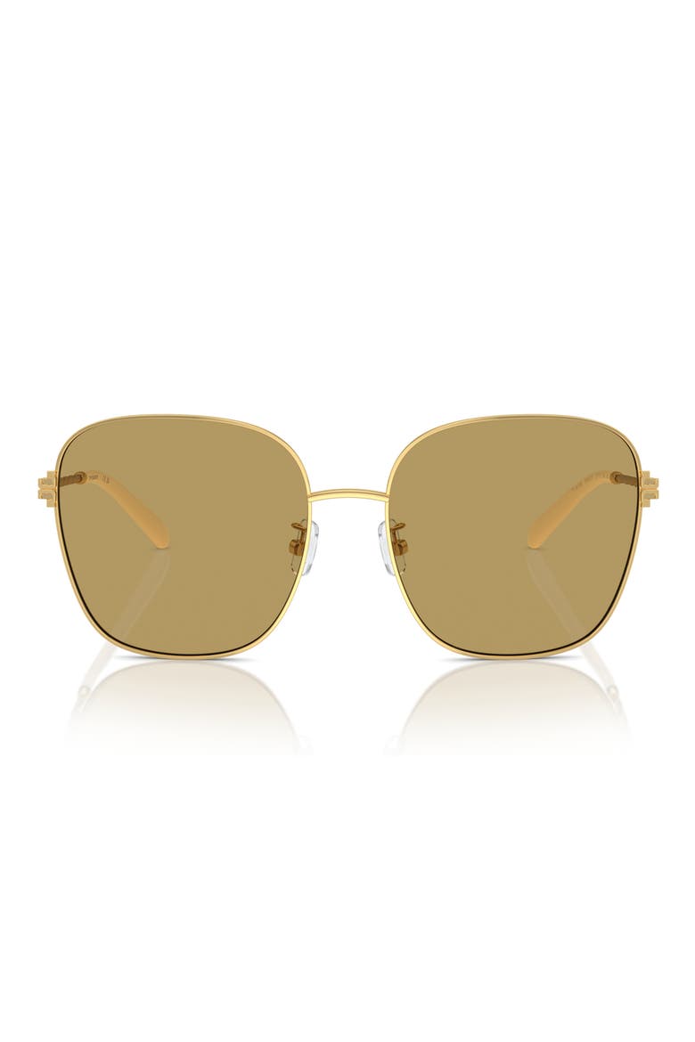 57mm Square Sunglasses, Main, color, GOLD