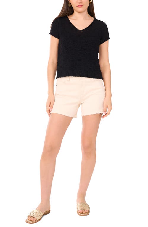 VINCE CAMUTO VINCE CAMUTO SHORT SLEEVE ORGANIC COTTON BLEND SWEATER