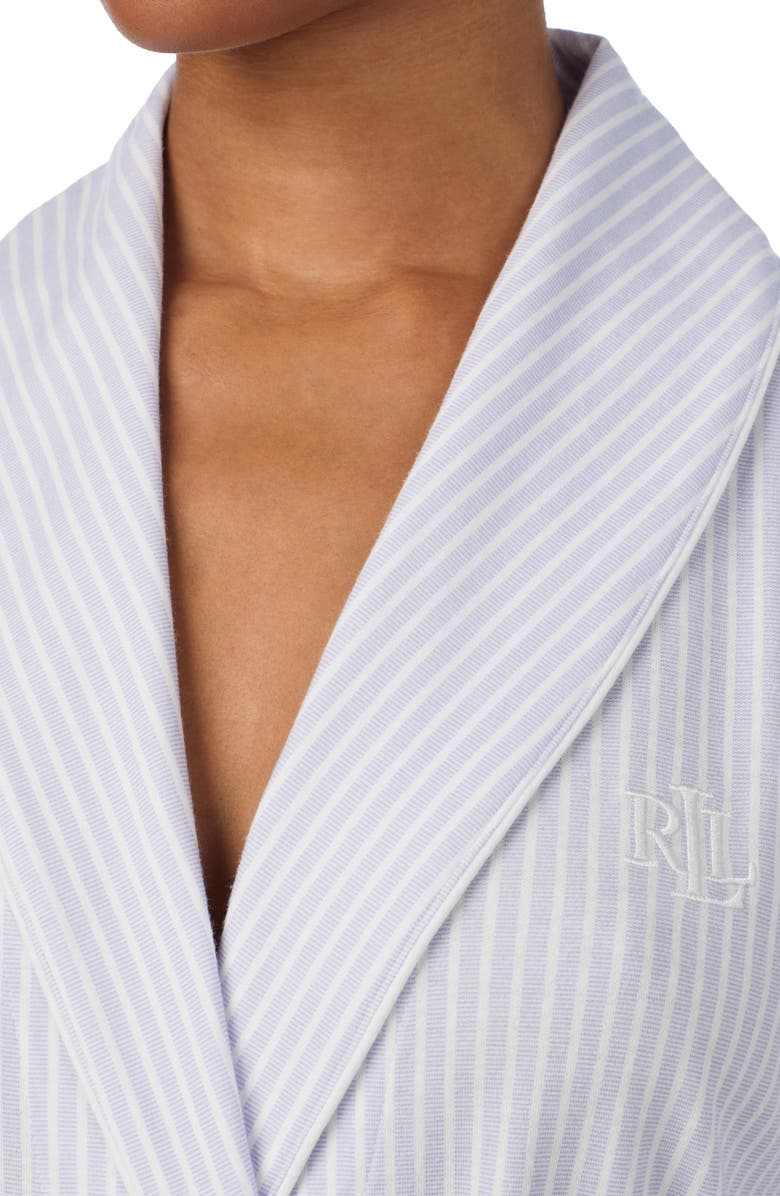 Lauren Ralph Lauren Print Cotton Blend Robe, Alternate, color, Lavender/ Print