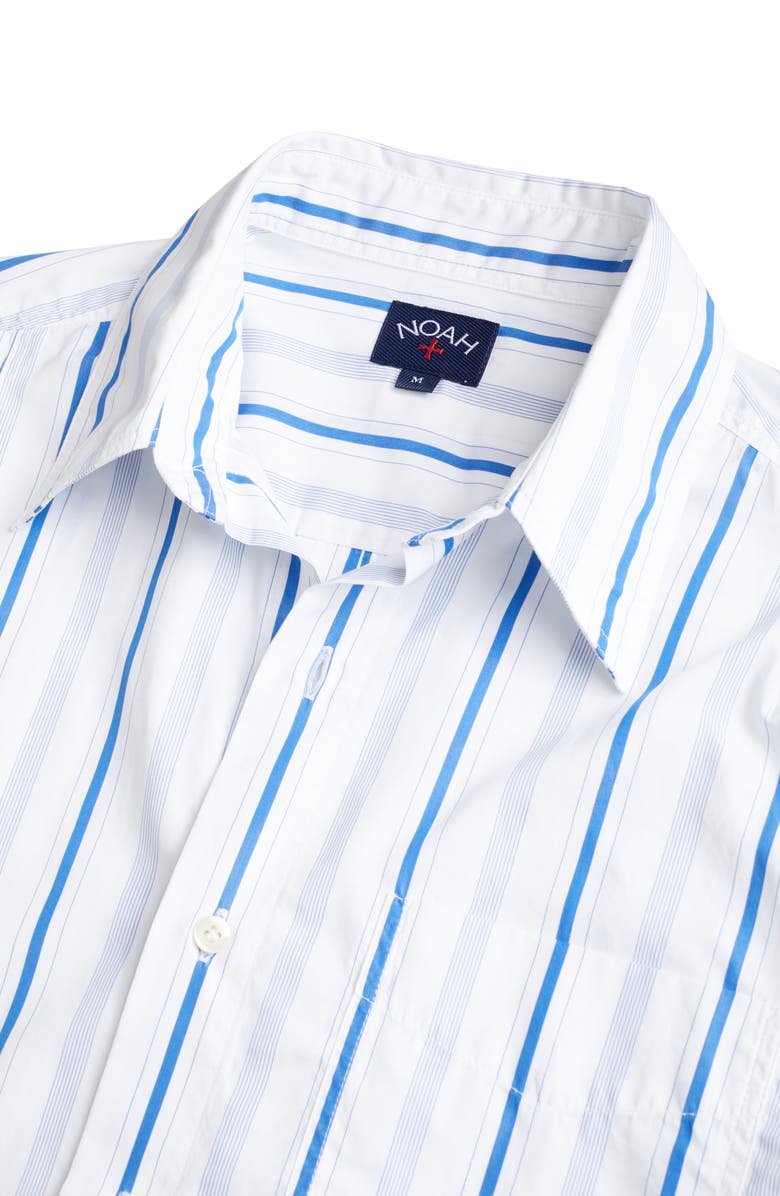 Noah Stripe Short Sleeve Cotton Button-Up Shirt, Alternate, color, 