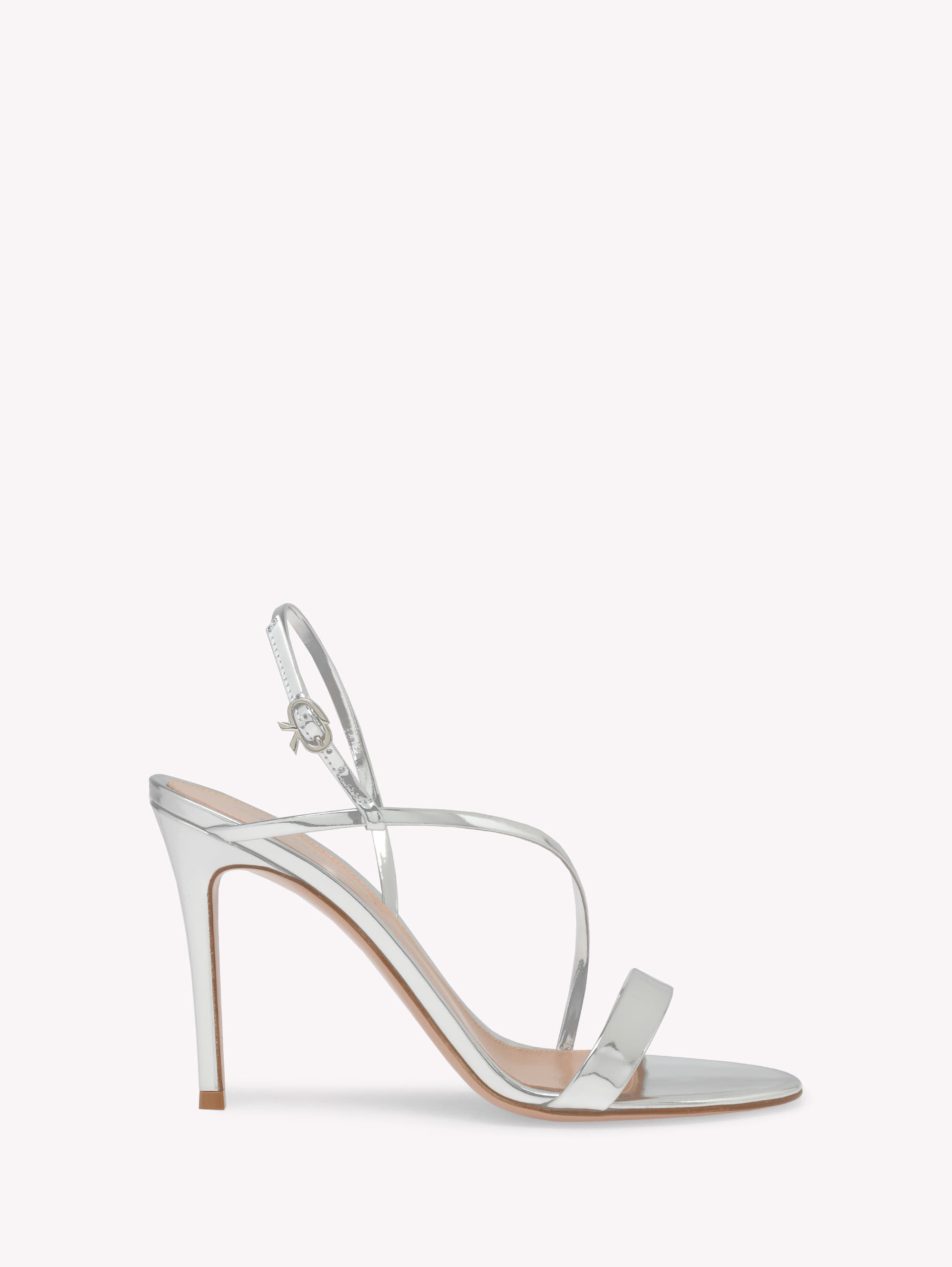 Gianvito Rossi Manhattan 95 Sandal, Main, color, Metallic Silver Leather