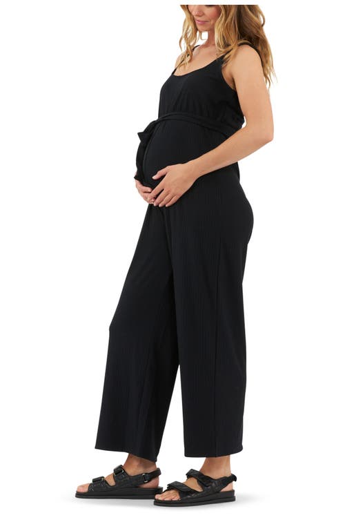 Ripe Maternity Bobby Rib Maternity Jumpsuit In Black