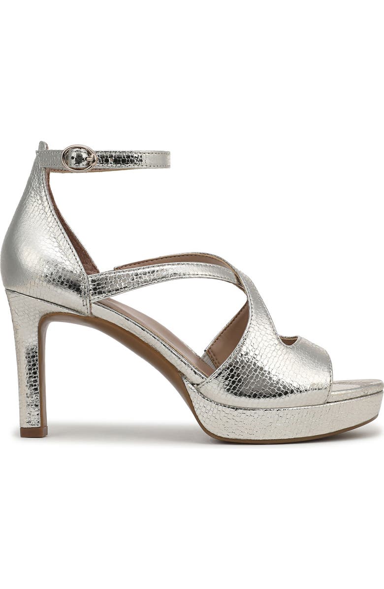 Naturalizer Alicia Platform Sandal, Alternate, color, Silver Sand Faux Leather