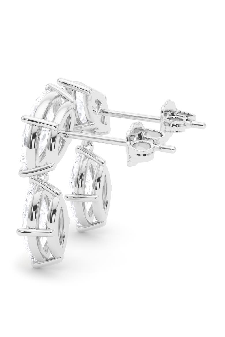 Lab Grown Diamond Twin Marquise Cut Drop Earrings, Alternate, color, 18K WHITE GOLD