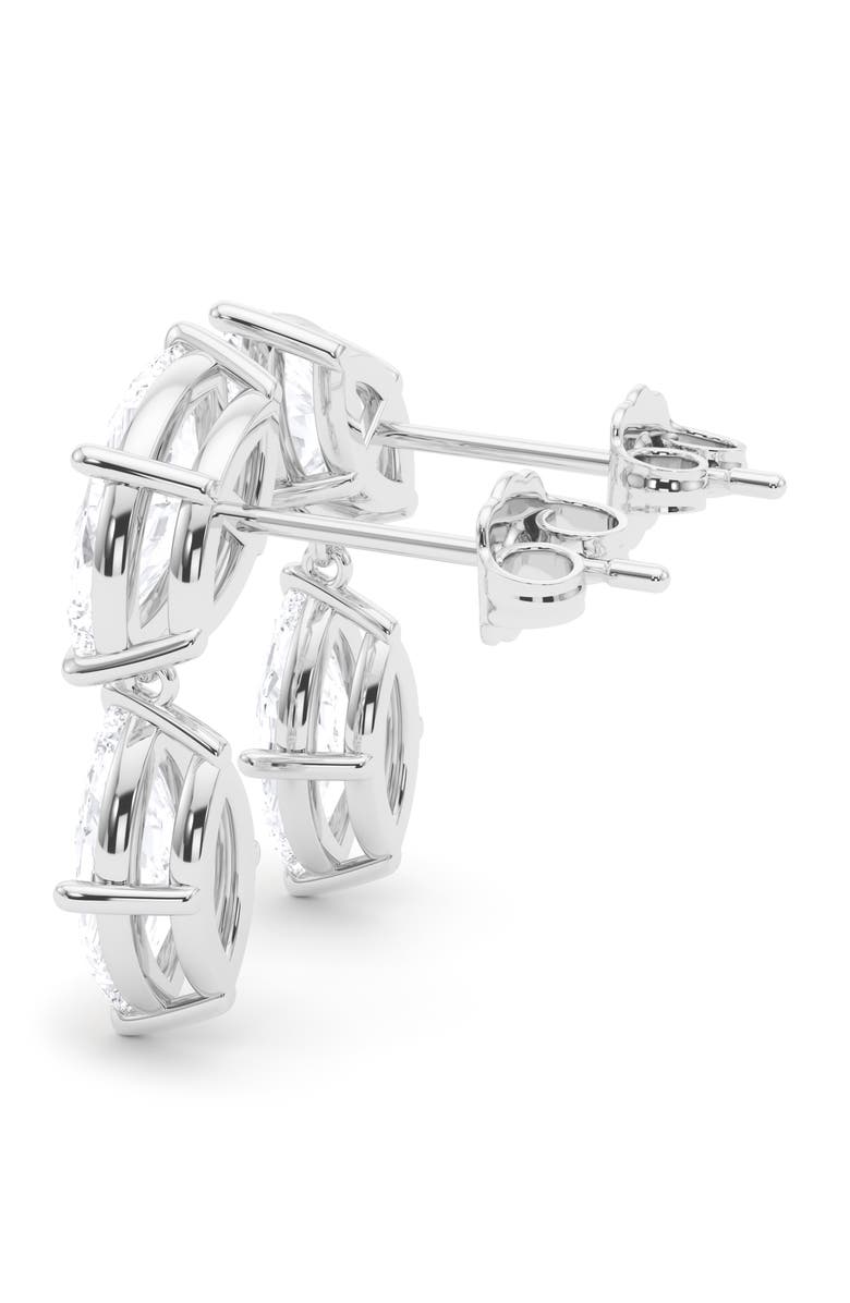 HauteCarat Lab Grown Diamond Twin Marquise Cut Drop Earrings, Alternate, color, 18K White Gold