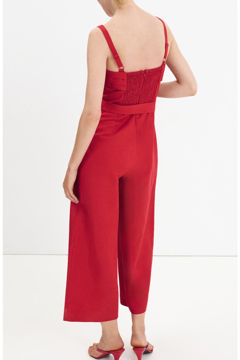 BELT LINEN JUMPSUIT, Alternate, color, RED