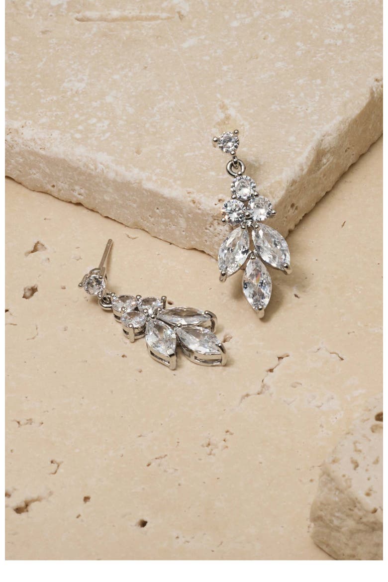 Vania Crystal Earrings, Alternate, color, Silver