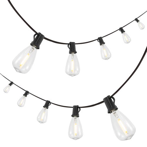 JONATHAN Y 10-Light Indoor/Outdoor Rustic Industrial Incandescent C7 Half-Chrome Bulb String Lights in Black  product
