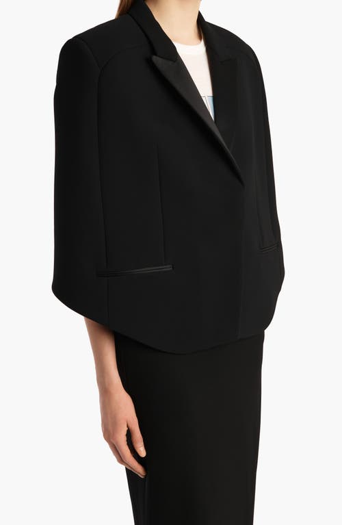 Khaite Severo Double Face Crepe Cape In Black
