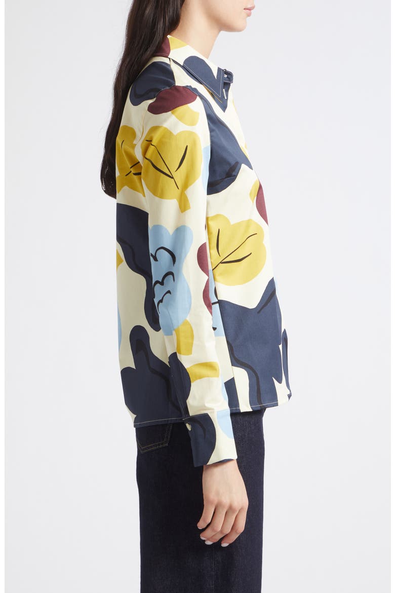 Spontaani Kukasta Kukkaan Print Shirt, Alternate, color, YELLOW BLUE DK BLUE