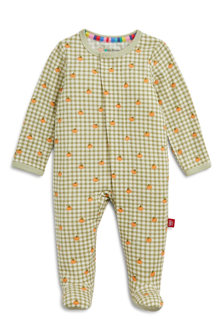 Baby Pumpkin Plaid Footie, Main, color, WHITE