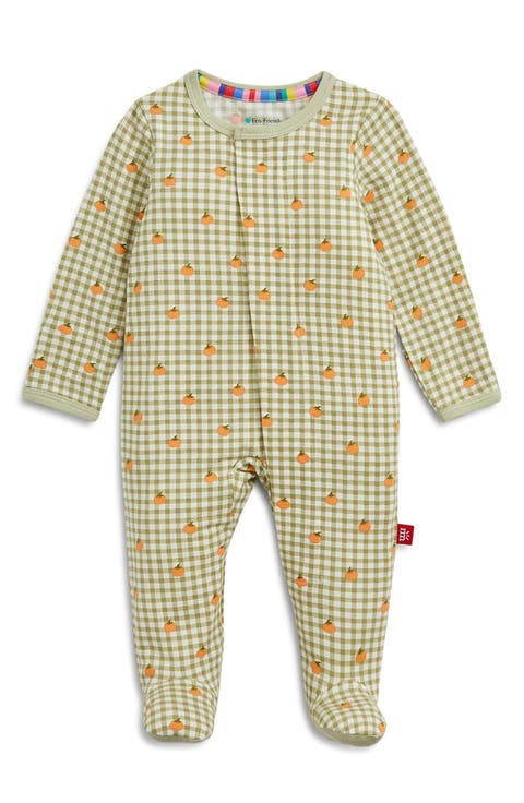 Baby Pumpkin Plaid Footie