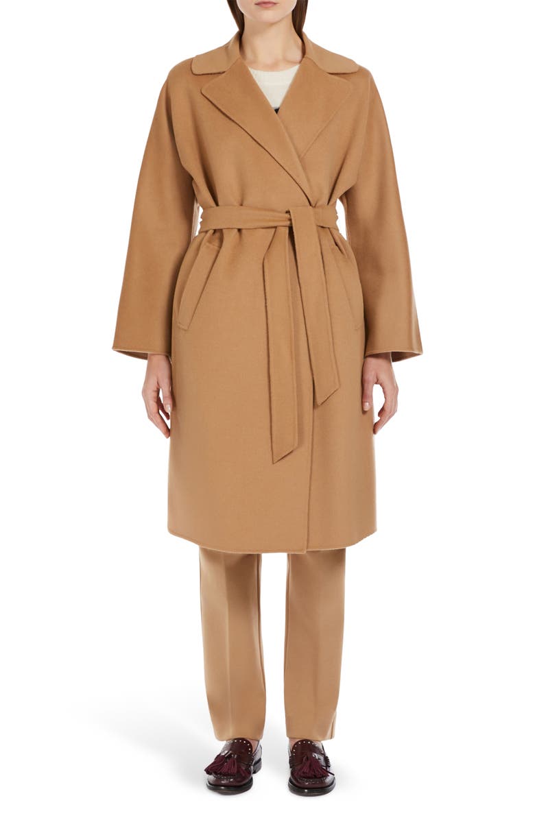 Weekend Max Mara Civada Stretch Wool Wrap Coat, Main, color, 