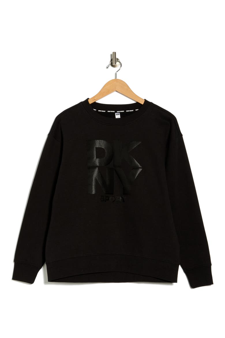 Stacked Logo Sweatshirt, Alternate, color, BLACK