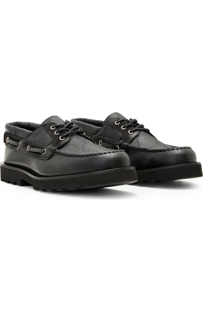 AllSaints Skiff Boat Shoe, Main, color, Black