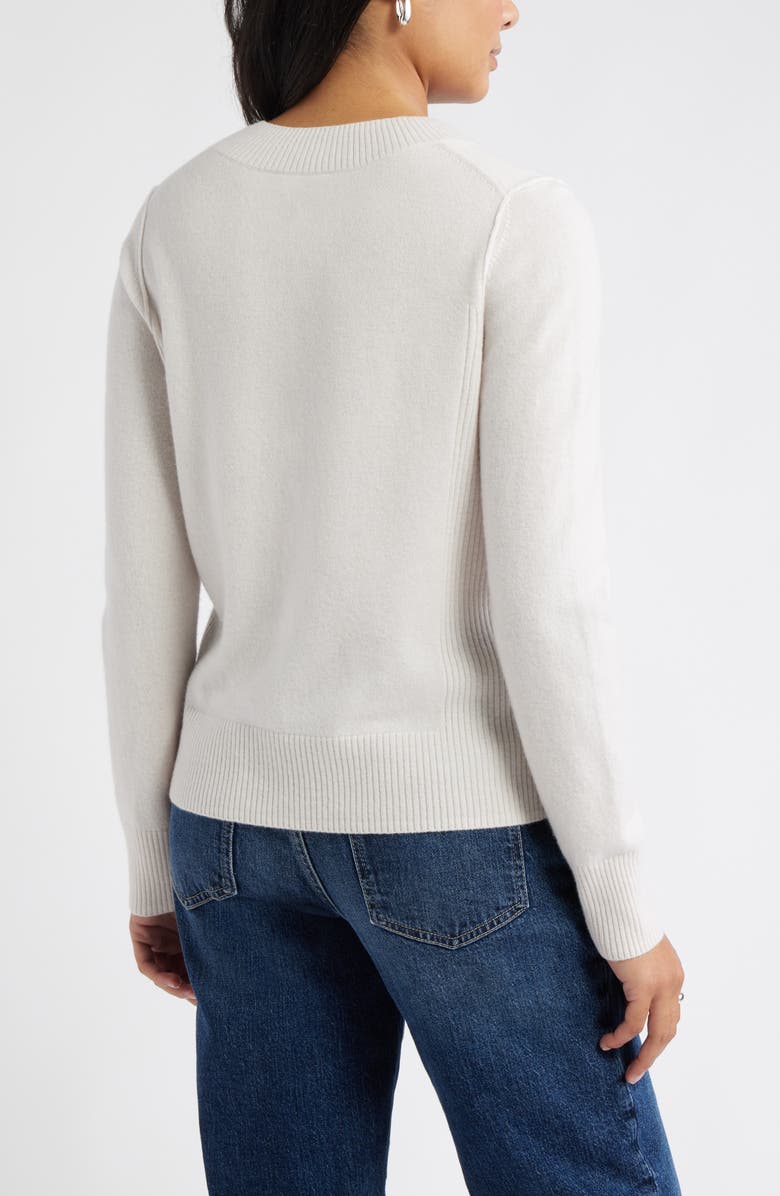 Caslon<sup>®</sup> V-Neck Wool & Cashmere Sweater, Alternate, color, Ivory Pristine Heather