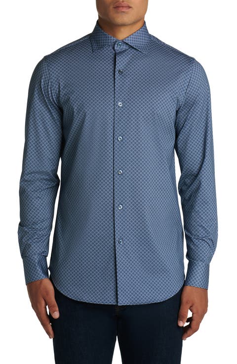 OoohCotton® Geometric Button-Up Shirt