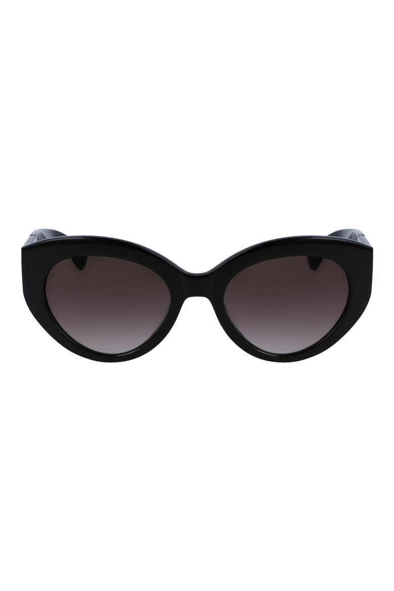 Roseau 54mm Gradient Cat Eye Sunglasses, Main, color, BLACK