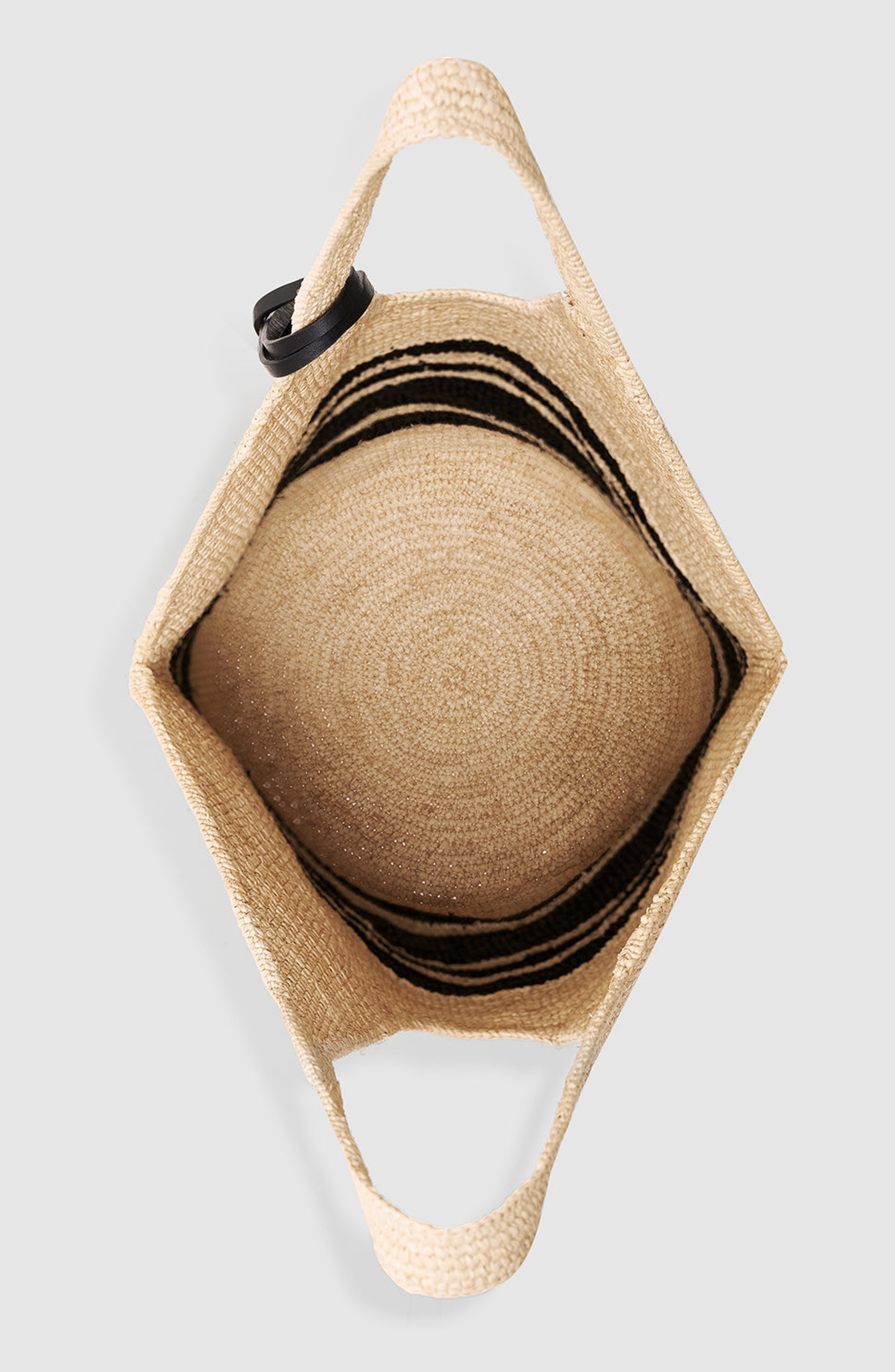Leah Logo Hobo Bag, Alternate, color, Black And Natural Stripe