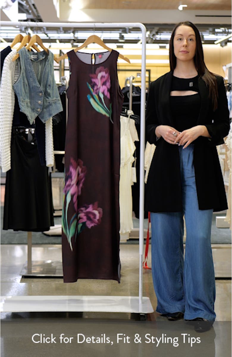 Floral Print Sleeveless Maxi Dress, sales video thumbnail